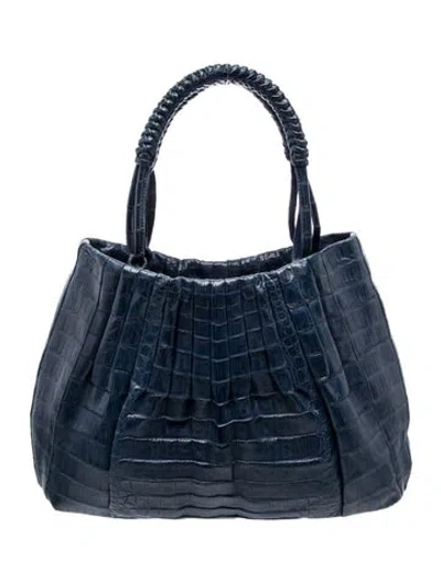 Pre-owned Nancy Gonzalez Crocodile Tote In Blue