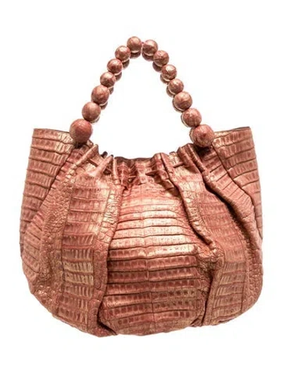 Pre-owned Nancy Gonzalez Crocodile Tote In Brown