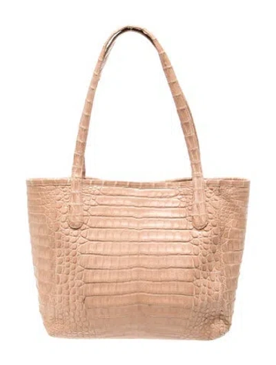 Pre-owned Nancy Gonzalez Crocodile Tote In Brown