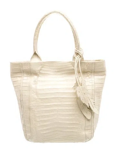 Pre-owned Nancy Gonzalez Crocodile Tote In Grey