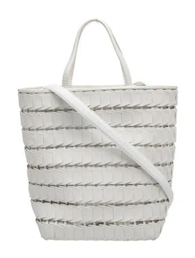 Pre-owned Nancy Gonzalez Leather Bucket Bag In White