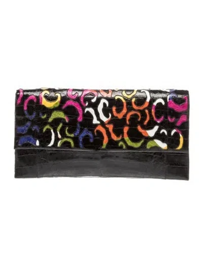 Pre-owned Nancy Gonzalez Leather Clutch In Black