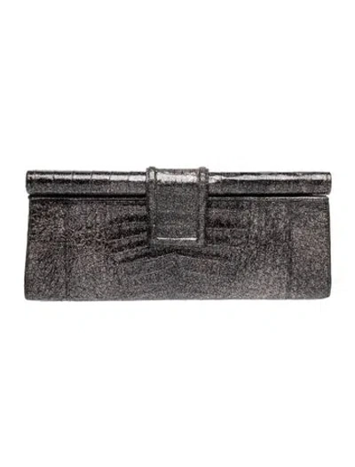 Pre-owned Nancy Gonzalez Leather Clutch In Grey