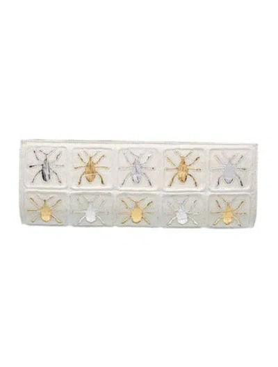 Pre-owned Nancy Gonzalez Leather Clutch In Neutrals