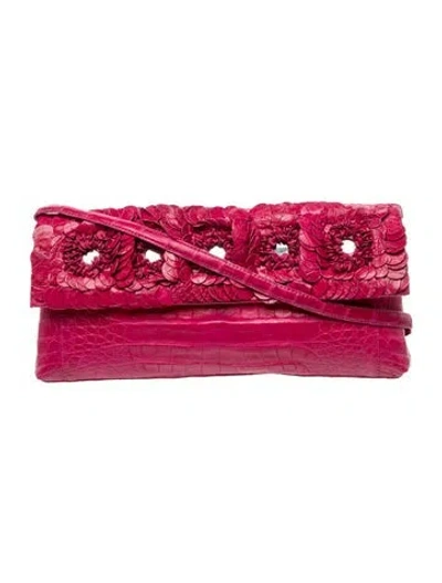 Pre-owned Nancy Gonzalez Leather Clutch In Pink