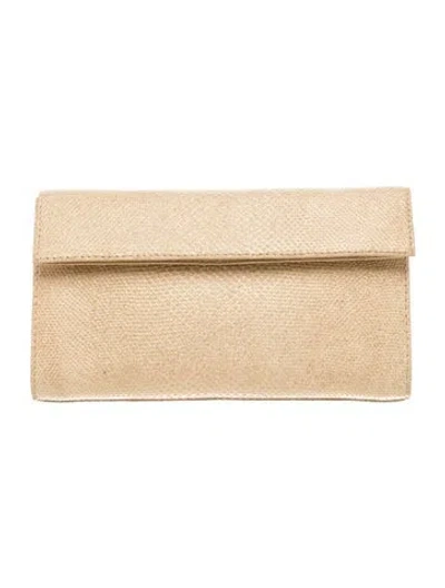 Pre-owned Nancy Gonzalez Leather Clutch Vintage In Neutrals