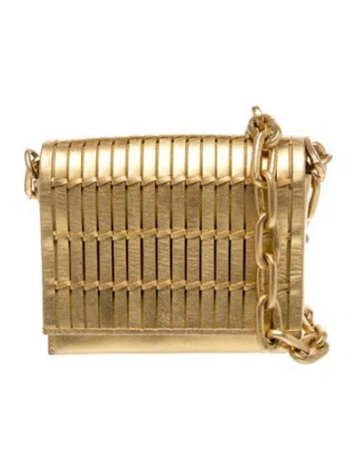 Pre-owned Nancy Gonzalez Leather Crossbody Bag In Gold