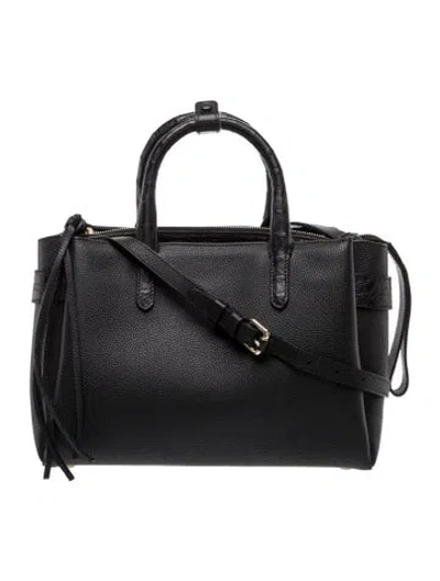 Pre-owned Nancy Gonzalez Leather Top Handle Bag In Black