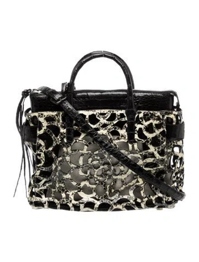 Pre-owned Nancy Gonzalez Leather Top Handle Bag In Black
