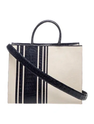 Pre-owned Nancy Gonzalez Leather Top Handle Bag In Blue/neutrals