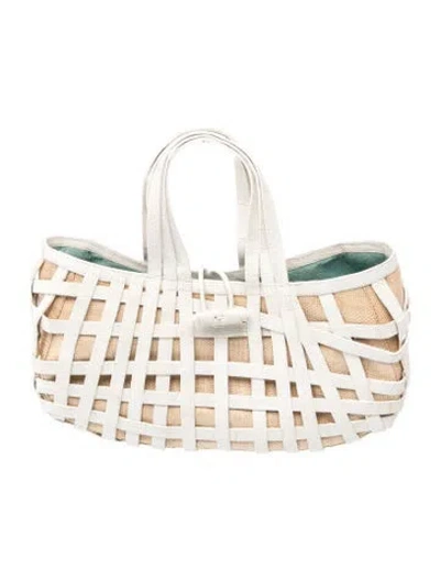 Pre-owned Nancy Gonzalez Leather Top Handle Bag In Neutrals