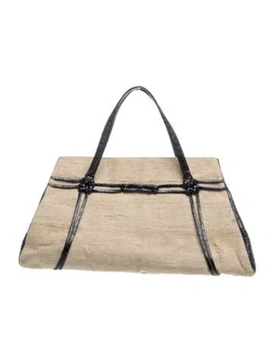 Pre-owned Nancy Gonzalez Leather Top Handle Bag In Neutrals