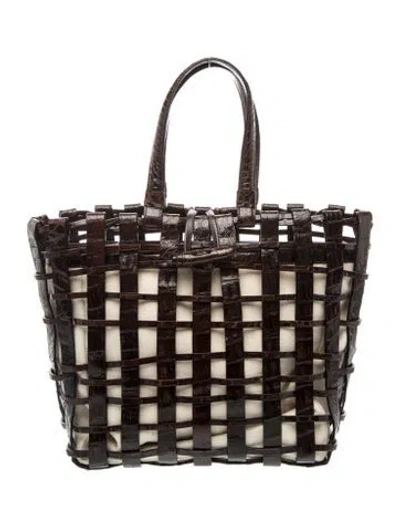 Pre-owned Nancy Gonzalez Leather Top Handle Bag Vintage In Brown
