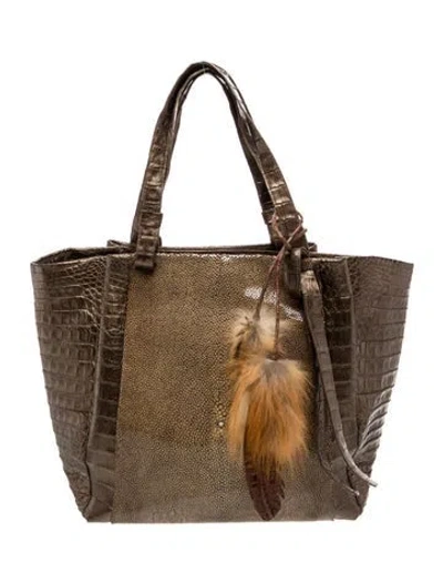 Pre-owned Nancy Gonzalez Leather Tote In Brown