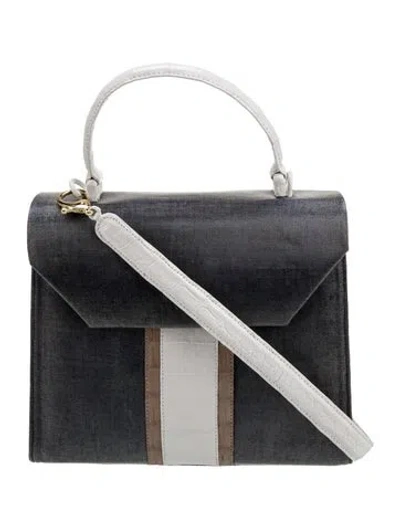 Pre-owned Nancy Gonzalez Nylon Shoulder Bag In Gray