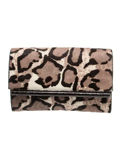 Pre-owned Nancy Gonzalez Ponyhair Clutch In Brown