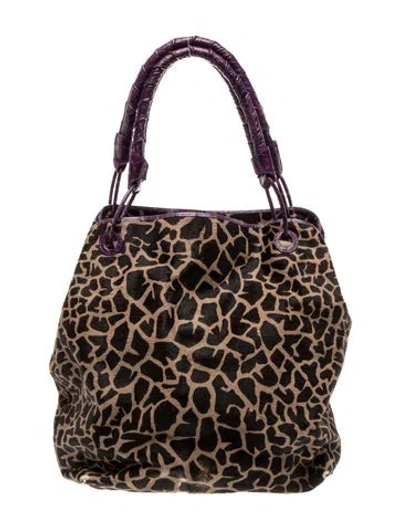 Pre-owned Nancy Gonzalez Ponyhair Shoulder Bag In Brown