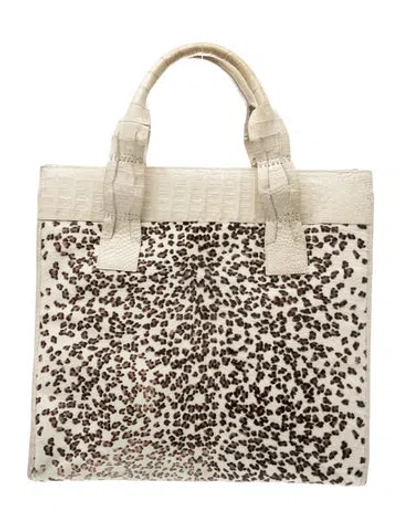 Pre-owned Nancy Gonzalez Ponyhair Top Handle Bag In Neutral