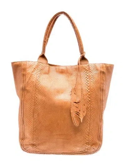 Pre-owned Nancy Gonzalez Python Bucket Bag In Neutrals