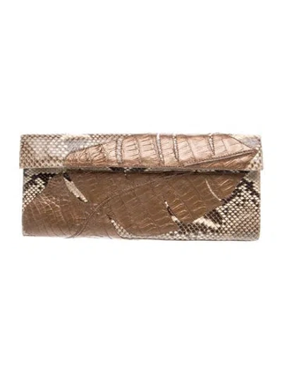 Pre-owned Nancy Gonzalez Python Crossbody Bag In Neutrals