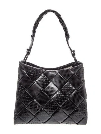 Pre-owned Nancy Gonzalez Python Shoulder Bag In Black