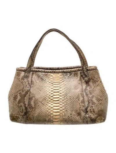 Pre-owned Nancy Gonzalez Python Shoulder Bag In Neutral