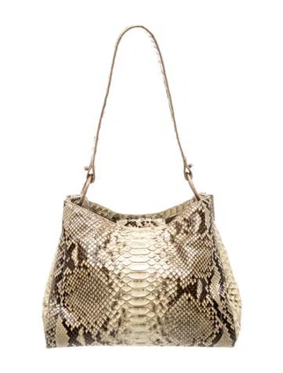 Pre-owned Nancy Gonzalez Python Shoulder Bag In Neutral