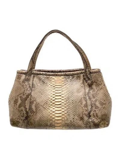 Pre-owned Nancy Gonzalez Python Shoulder Bag In Neutrals