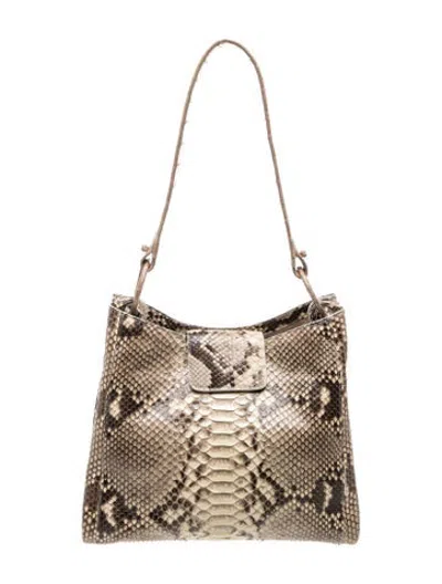 Pre-owned Nancy Gonzalez Python Shoulder Bag In Yellow