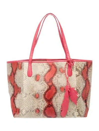 Pre-owned Nancy Gonzalez Python Tote In Neutrals