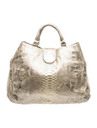 Pre-owned Nancy Gonzalez Python Tote In Neutrals