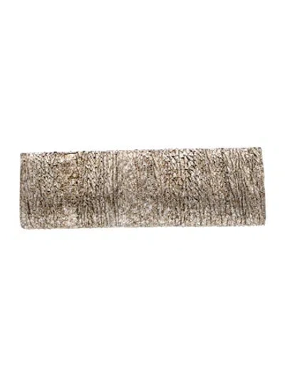 Pre-owned Nancy Gonzalez Snakeskin Clutch In Metallic/neutrals