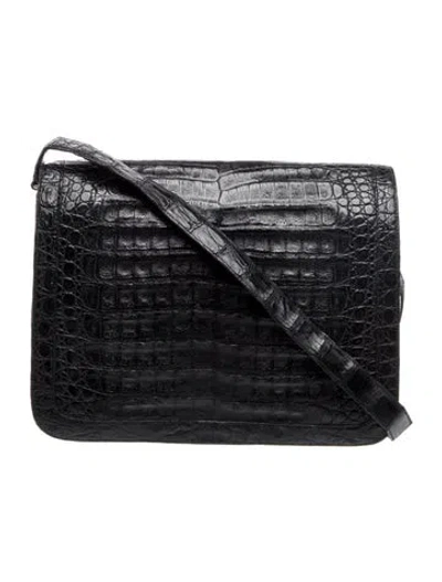 Pre-owned Nancy Gonzalez Snakeskin Shoulder Bag In Black