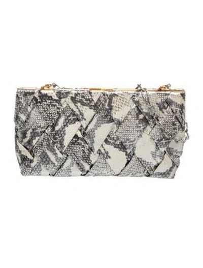 Pre-owned Nancy Gonzalez Snakeskin Shoulder Bag In Gray