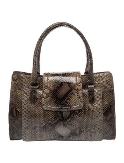 Pre-owned Nancy Gonzalez Snakeskin Shoulder Bag In Green