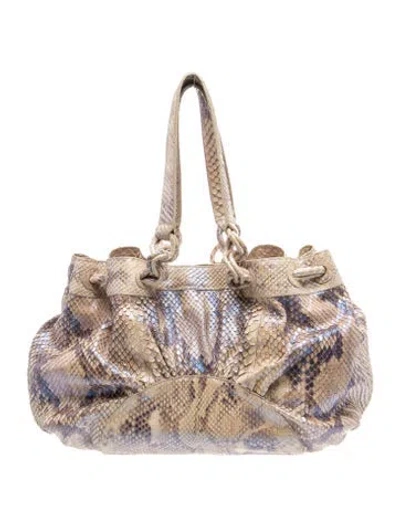 Pre-owned Nancy Gonzalez Snakeskin Shoulder Bag In Neutral