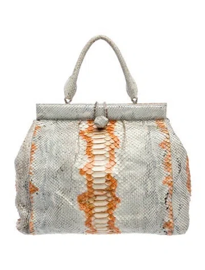 Pre-owned Nancy Gonzalez Snakeskin Top Handle Bag In Multi