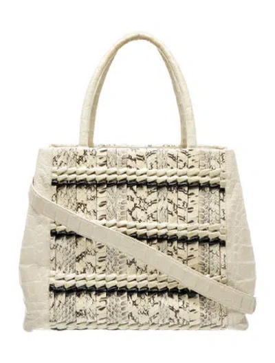Pre-owned Nancy Gonzalez Snakeskin Top Handle Bag In Neutrals