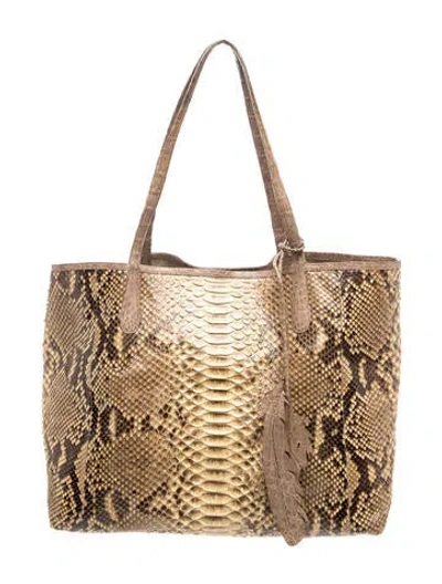 Pre-owned Nancy Gonzalez Snakeskin Tote In Neutrals