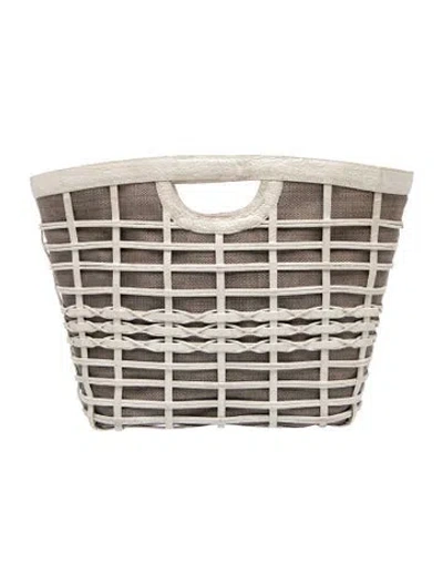 Pre-owned Nancy Gonzalez Straw Top Handle Bag In Neutral