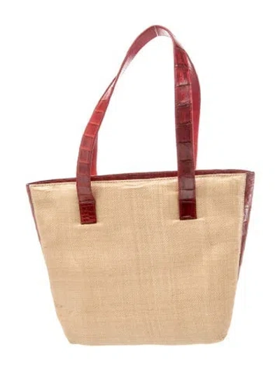 Pre-owned Nancy Gonzalez Straw Top Handle Bag In Neutral