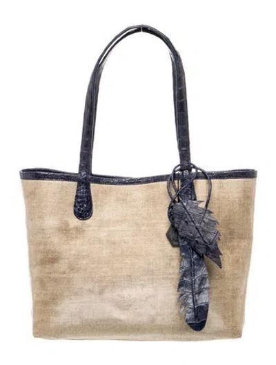 Pre-owned Nancy Gonzalez Tote In Blue/neutrals