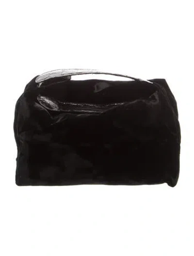 Pre-owned Nancy Gonzalez Velvet Top Handle Bag In Black