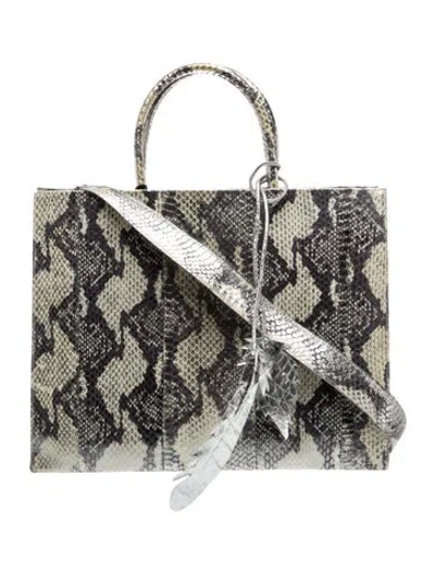 Pre-owned Nancy Gonzalez Water Snake Top Handle Bag In Silver