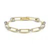 Nancy Newberg Diamond Chain-link Bracelet In Yellow Gold,white Diamonds