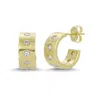 Nancy Newberg Diamond Dotted Hoops Earring In Yellow Gold,white Diamonds