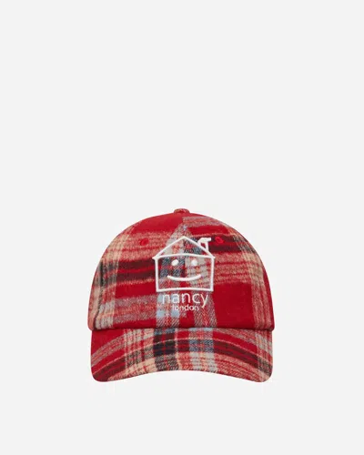 Nancy Plaid House 6-panel Cap In Red