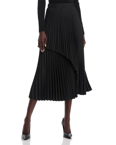 Nancy Yang Asymmetric Pleated Skirt In Black