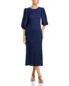 Nancy Yang Crinkled Dress In Navy