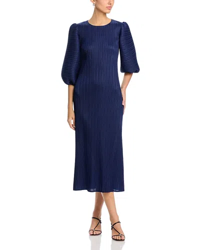 Nancy Yang Crinkled Dress In Navy
